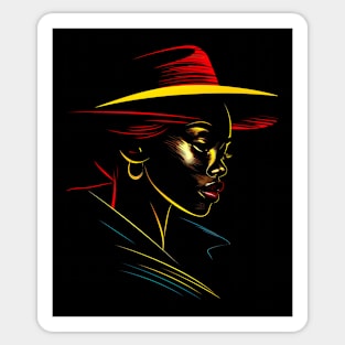 Black Girl Magic, Black Woman Silhouette Sticker